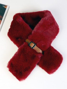 Fashion Plush Premium Scarf W/ Buckle